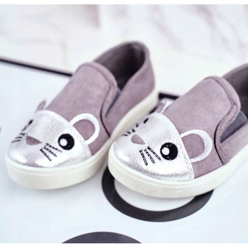 PH1 Sneakers per bambini senza lacci grigi Candys grigie grigio 2