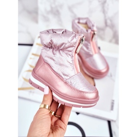 WEESTEP Stivali da neve per bambini riscaldati con bolle di lana rosa 1
