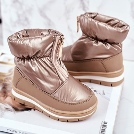 WEESTEP Stivali da neve caldi in lana per bambini Golden Bubbles d'oro 1