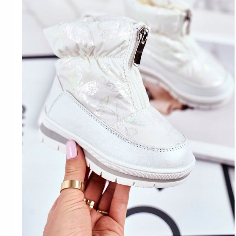 WEESTEP Stivali da neve caldi in lana per bambini White Bubbles bianca 2