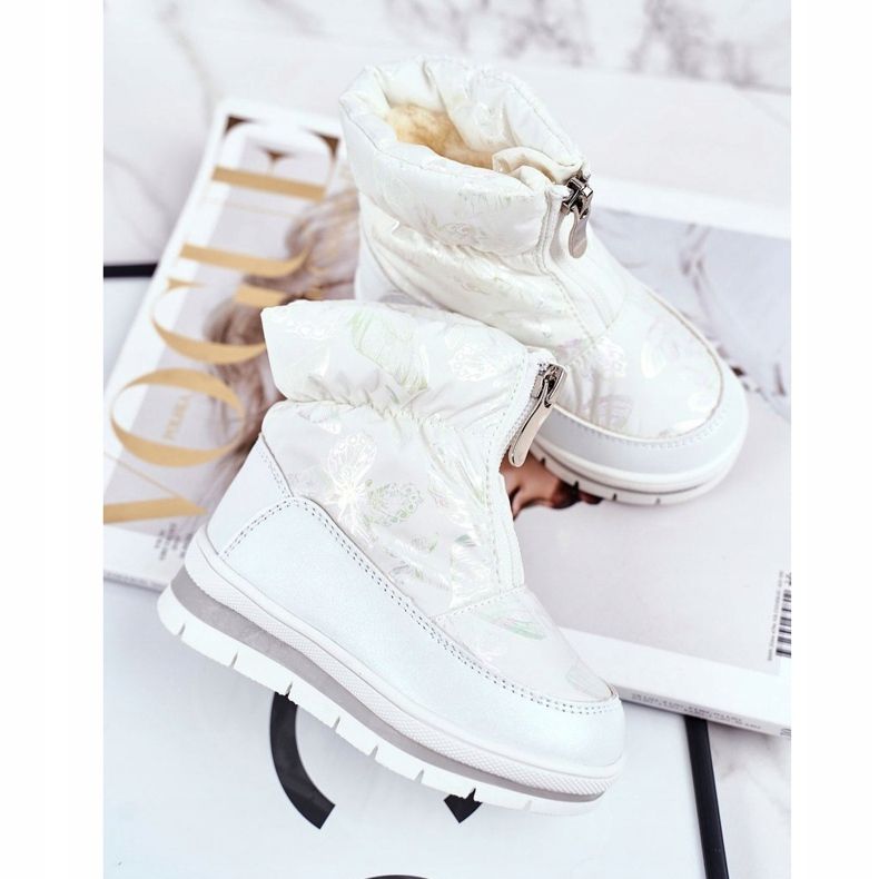 WEESTEP Stivali da neve caldi in lana per bambini White Bubbles bianco 1