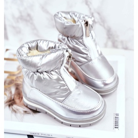 WEESTEP Stivali da neve caldi in lana per bambini Silver Bubbles argento 1