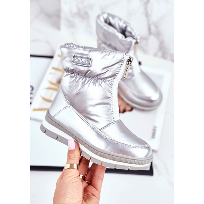 WEESTEP Stivali da neve caldi in lana per bambini Silver Bubbles argento 1