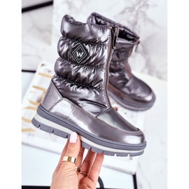 WEESTEP Stivali da neve per bambini riscaldati con lana grigio scuro Mumm 1