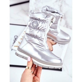 WEESTEP Stivali da neve caldi in lana per bambini Silver Mumm argento 1
