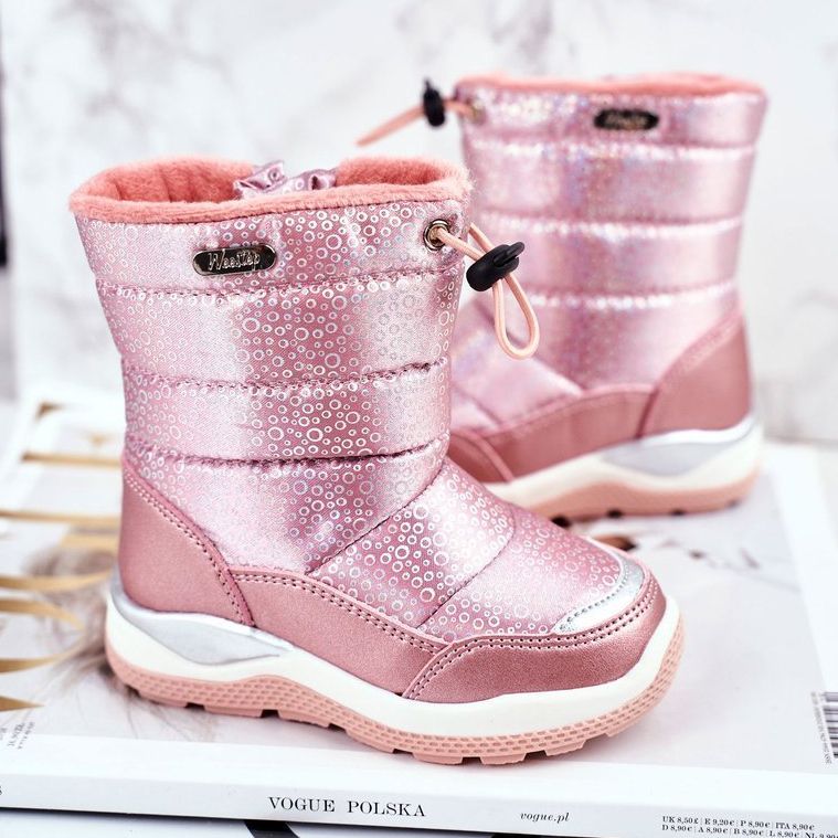 WEESTEP Stivali Da Neve Per Bambini Riscaldati Con Lana Rosa Felini 1