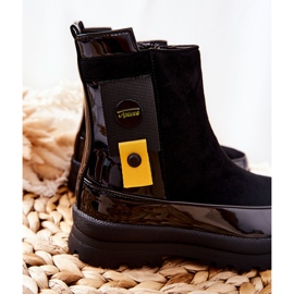 Apawwa Stivali da bambino laccati in camoscio nero My Lovely 1