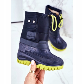 Apawwa Stivali da neve per bambini riscaldati con pelliccia blu navy inverno caldo 2