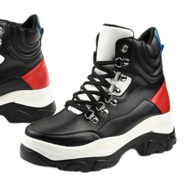 Sneakers nere colorate Neamelira bianco nero rosso 1