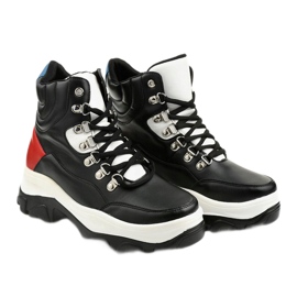 Sneakers nere colorate Neamelira bianco nero rosso 2
