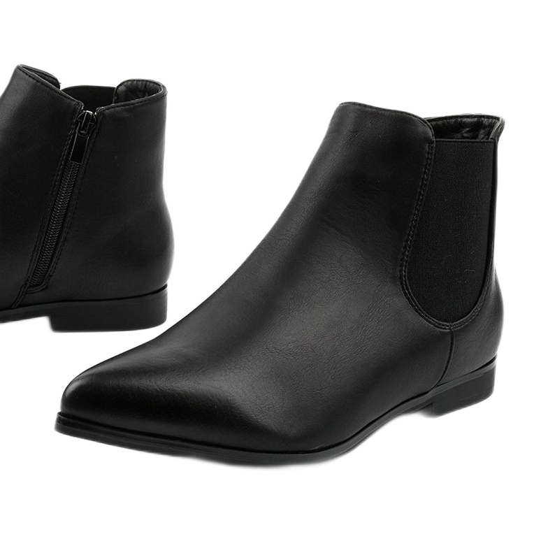 Stivali Jodhpur piatti neri con elastico Lagenaria nero 1