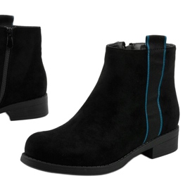 Stivali piatti neri Stivali termici Thelsys nero blu 1
