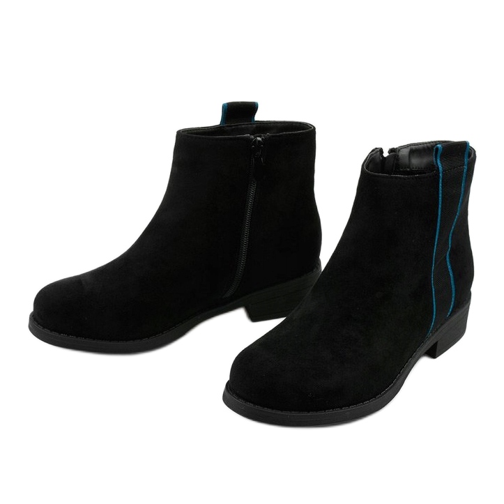 Stivali piatti neri Stivali termici Thelsys nero blu 2