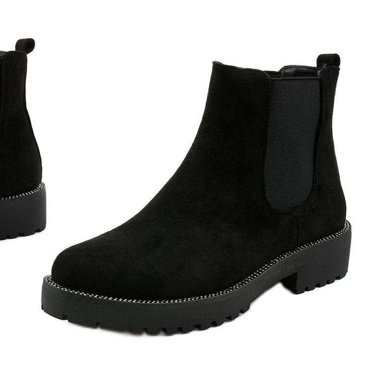 Stivali piatti in camoscio nero di Nahneva 1