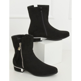 Stivali da donna neri con tacco piatto HFN-2311 Black nero 2