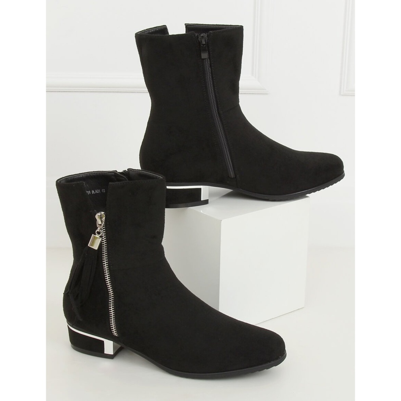 Stivali da donna neri con tacco piatto HFN-2311 Black nero 2
