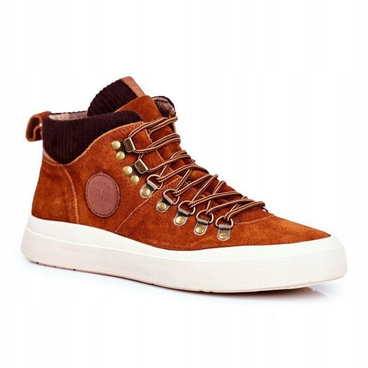 Sneakers da uomo in pelle Big Star Camel GG174332 marrone multicolore 1