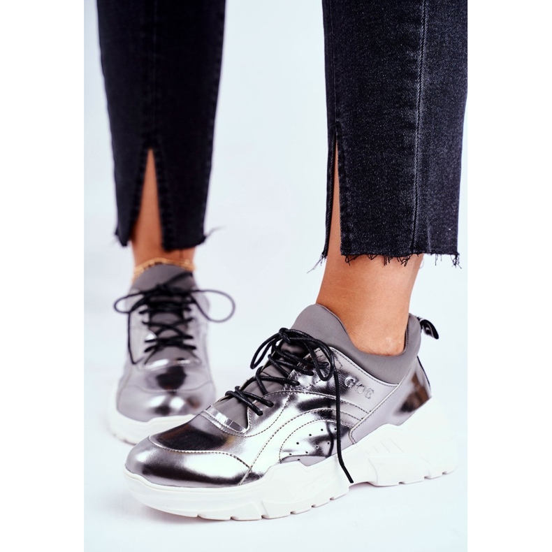 Sneakers Donna Goe Pelle Peltro GG2N3040 nero 1