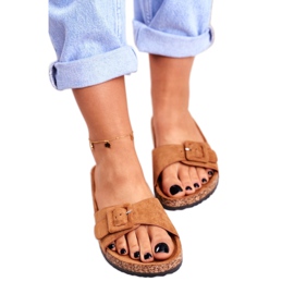 BUGO Pantofole Donna Marrone Fibbia Regolabile Rosaline 3