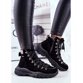 Scarpe Trekking Donna Trappers Pelle Scamosciata Big Star GG274893 nero 2