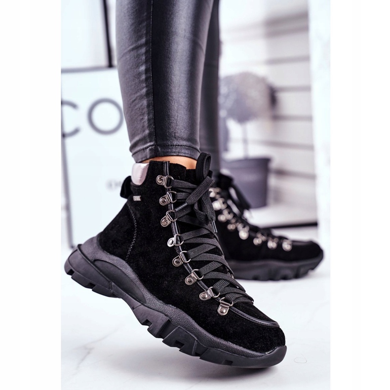 Scarpe Trekking Donna Trappers Pelle Scamosciata Big Star GG274893 nero 1