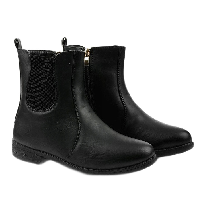 Stivaletti bassi neri con elastico e cerniera Trini nero 2
