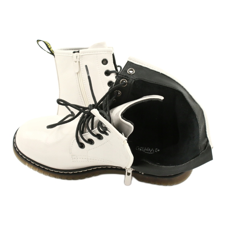 Evento Stivali da donna, stivali bianchi verniciati 20BT35-3001 bianca 7