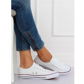 Sneakers classiche da donna bianche JD05P WHITE/RED bianca 2