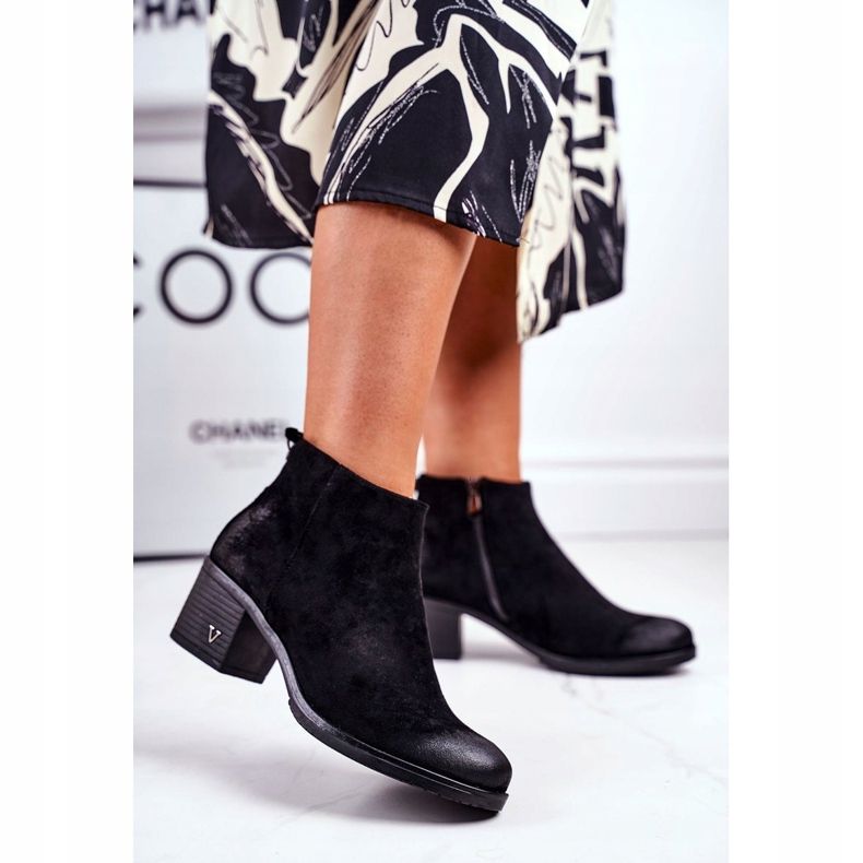 Vinceza Stivali Donna Con Tacco Camoscio Nero Volares 1