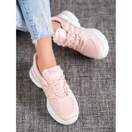 SHELOVET Scarpe sportive alla moda sulla piattaforma rosa 1