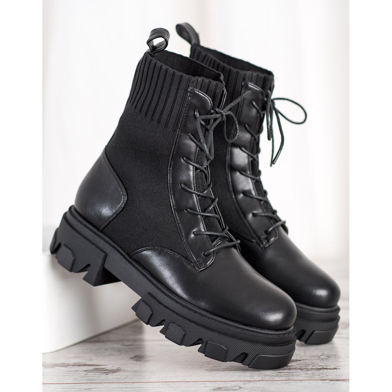 Seastar Lavoratori alla moda sulla piattaforma nero 2