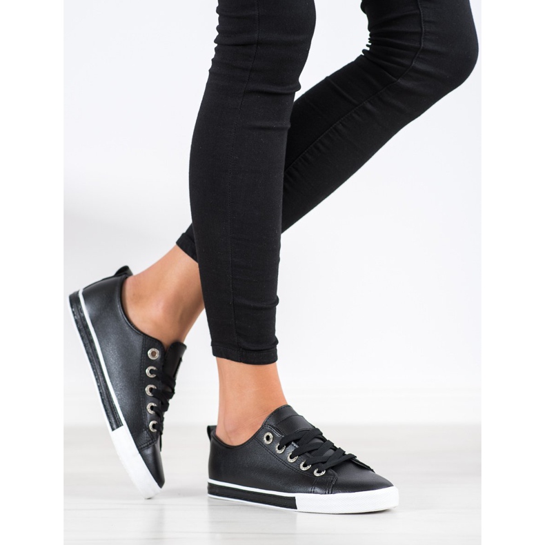 SHELOVET Sneakers in ecopelle nero 2