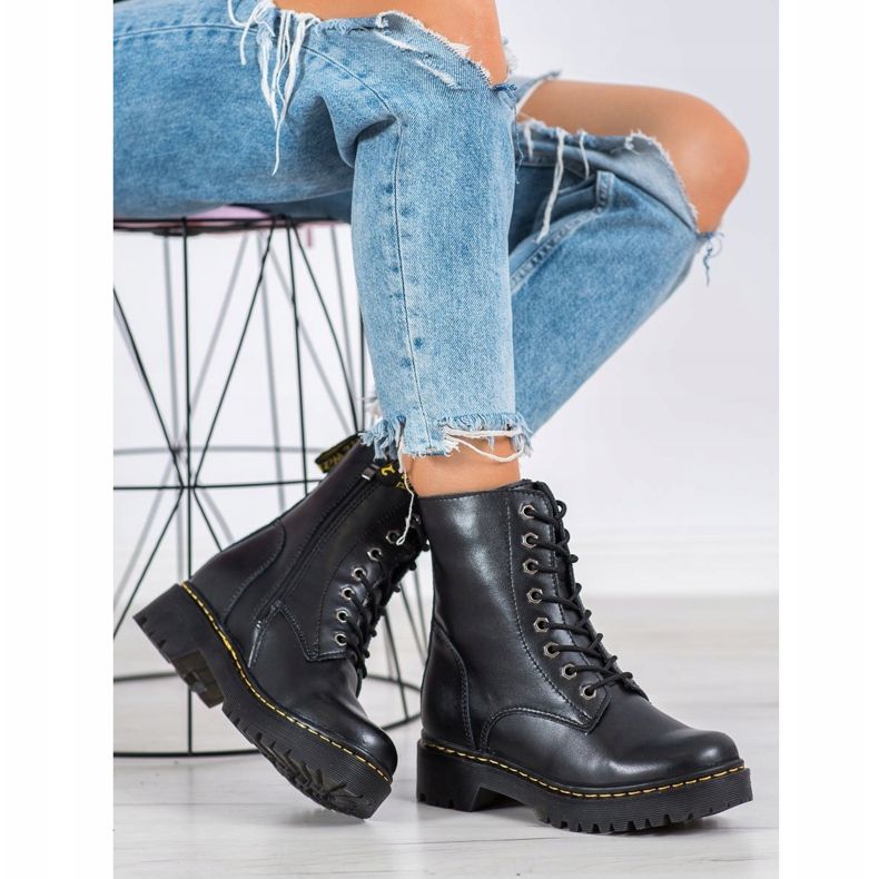 Stivali in pelle MCKEY nero 1
