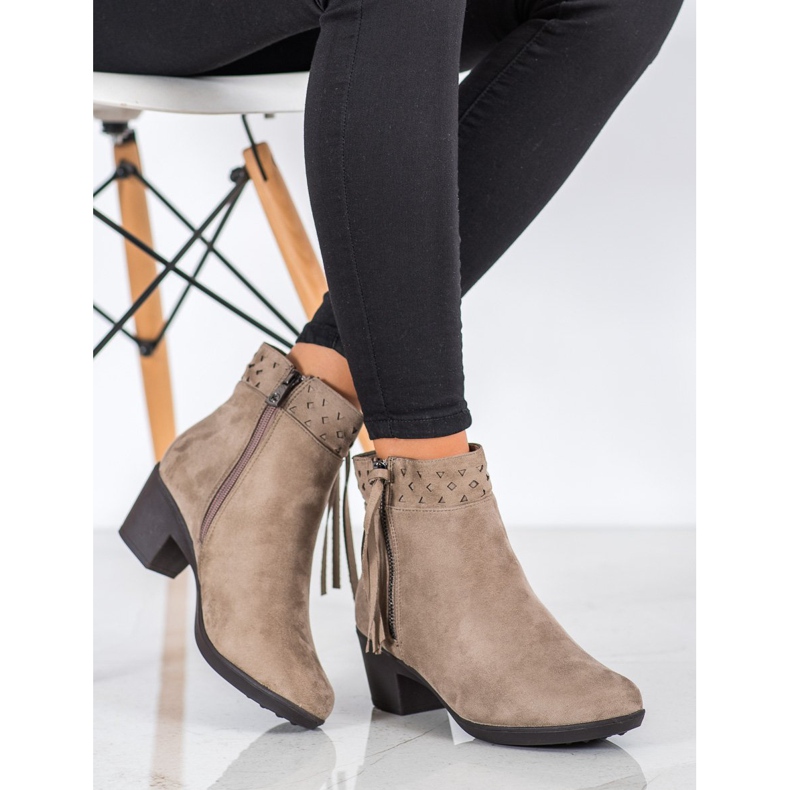 Kylie Stivali beige con frange 1