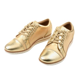 Sneakers con zeppa dorate 15S8621 d'oro 2