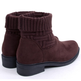 Stivali con tomaia in maglione marrone E2100 Marrone 2