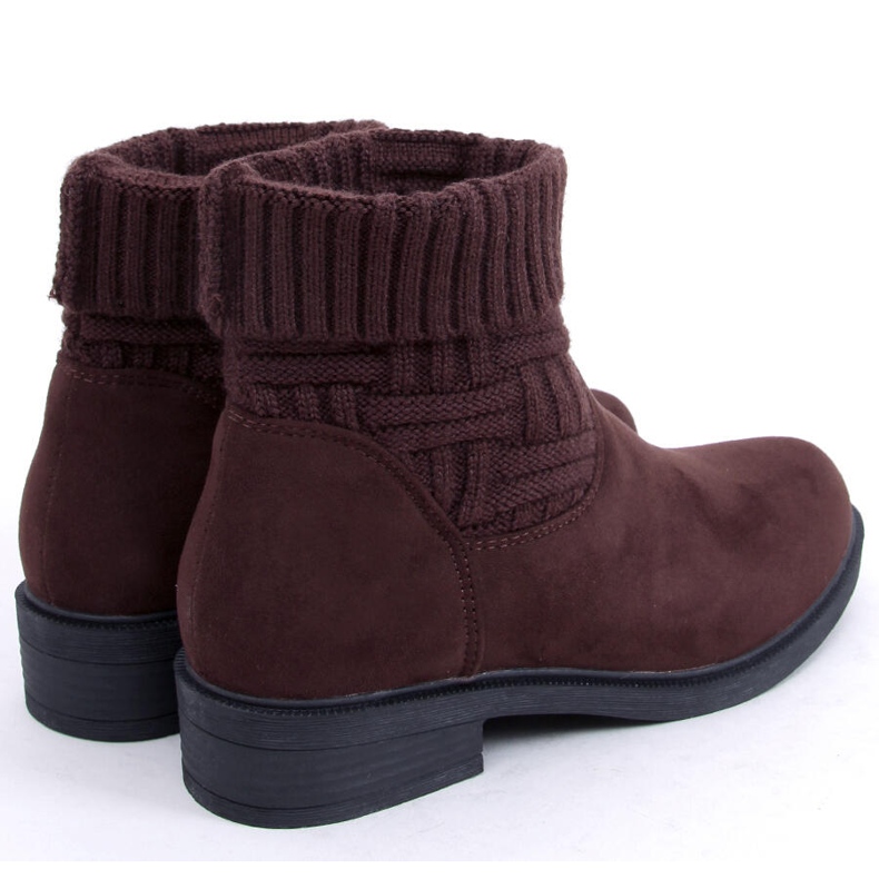 Stivali con tomaia in maglione marrone E2100 Marrone 2