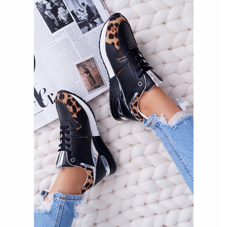 Scarpe Sportive Da Donna Con Motivo Leopardo Nero Fippo multicolore 1