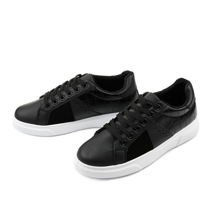 Sneakers da donna eleganti nere BK928 nero 2