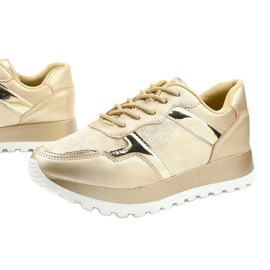 Sneakers sportive in ecopelle dorata 2019-447 d'oro 1