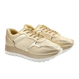 Sneakers sportive in ecopelle dorata 2019-447 d'oro 2