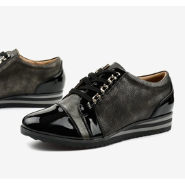 Sneakers con zeppa alla moda nere 15S8621 nero 1