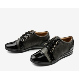 Sneakers con zeppa alla moda nere 15S8621 nero 2