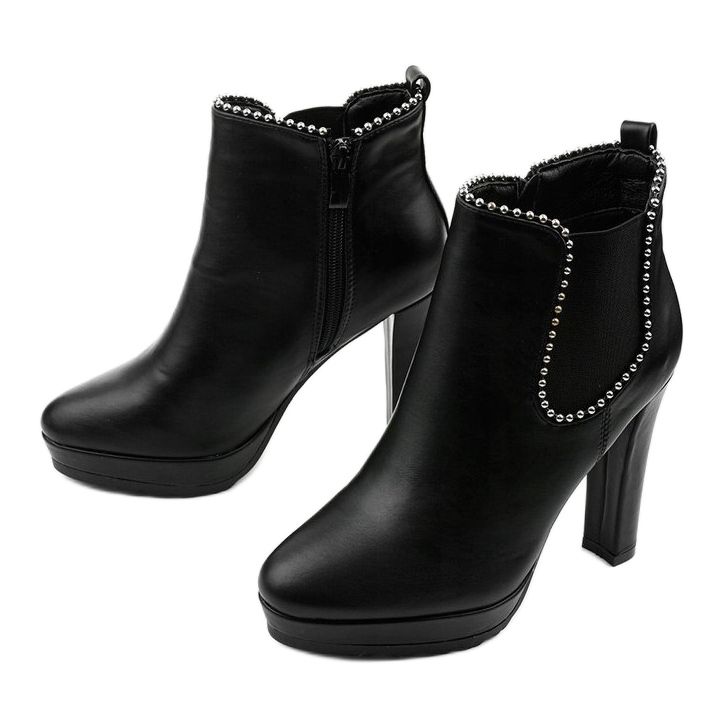 Stivaletti neri con cerniera ed elastico Circus nero 1