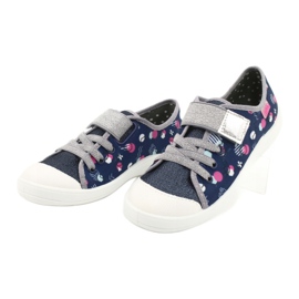 Scarpe per bambini Befado 251Y149 blu navy rosa argento grigio 3