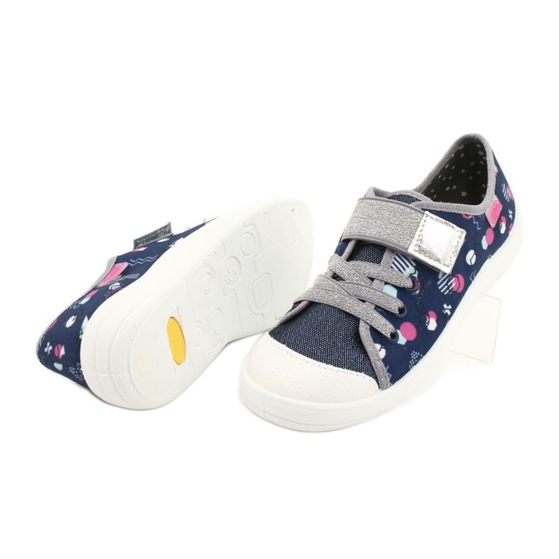 Scarpe per bambini Befado 251Y149 blu navy rosa d'argento grigio 4