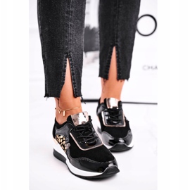 Vinceza Scarpe sportive da donna Sneakers in pelle nera 21-7778 nero 2