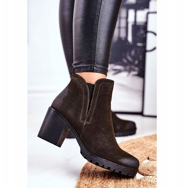 S.Barski Stivali Donna Con Tacco Warm Khaki Veronica marrone 1