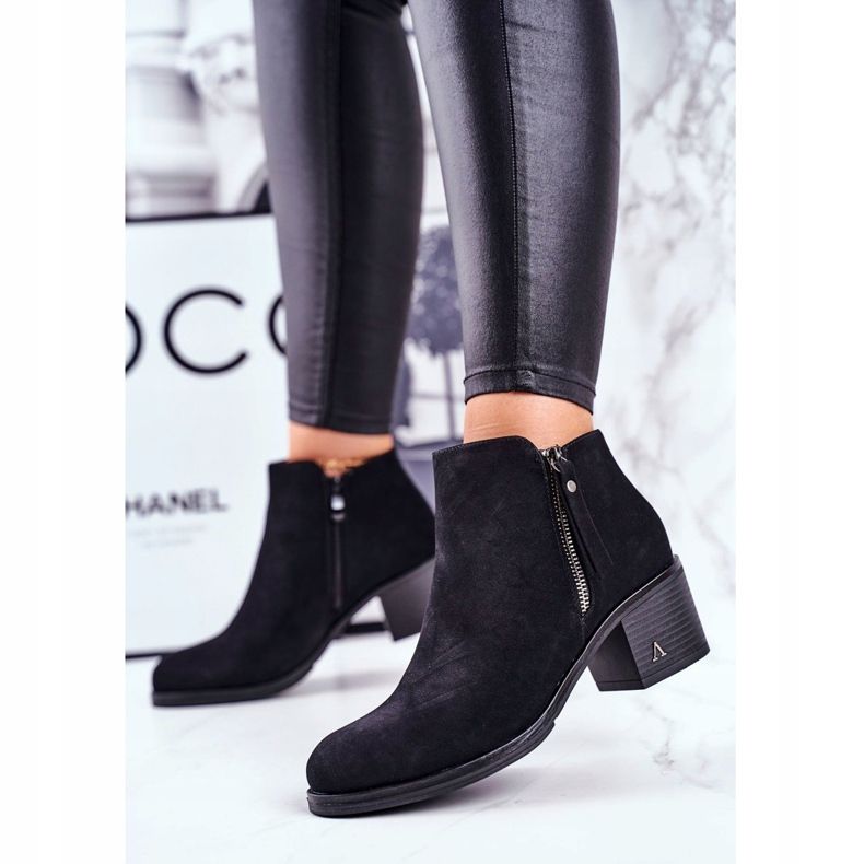 S.Barski Stivali da donna con tacco Warm Black Blanche nero 2