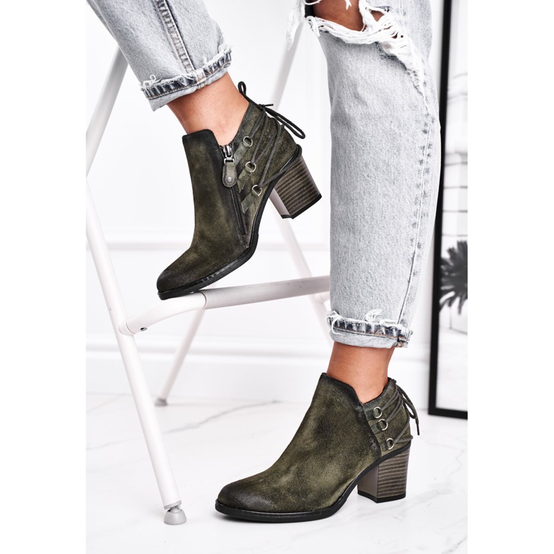 Stivali Donna Con Tacco Maciejka Primavera Pelle Oliva 04812-24 verde 2